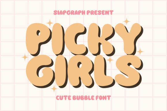 Picky Girls: A Bold Retro Bubble Display Font for Modern Web Design